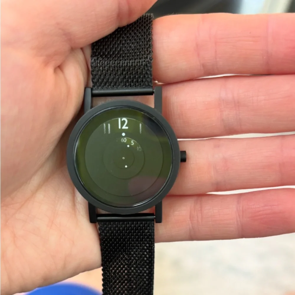 Minimalist Black Mesh Strap Watch